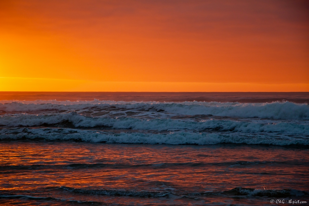 coucher de soleil à l'océan